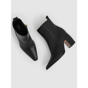 REISS AMY Leather Blocked Heel Ankle Boots